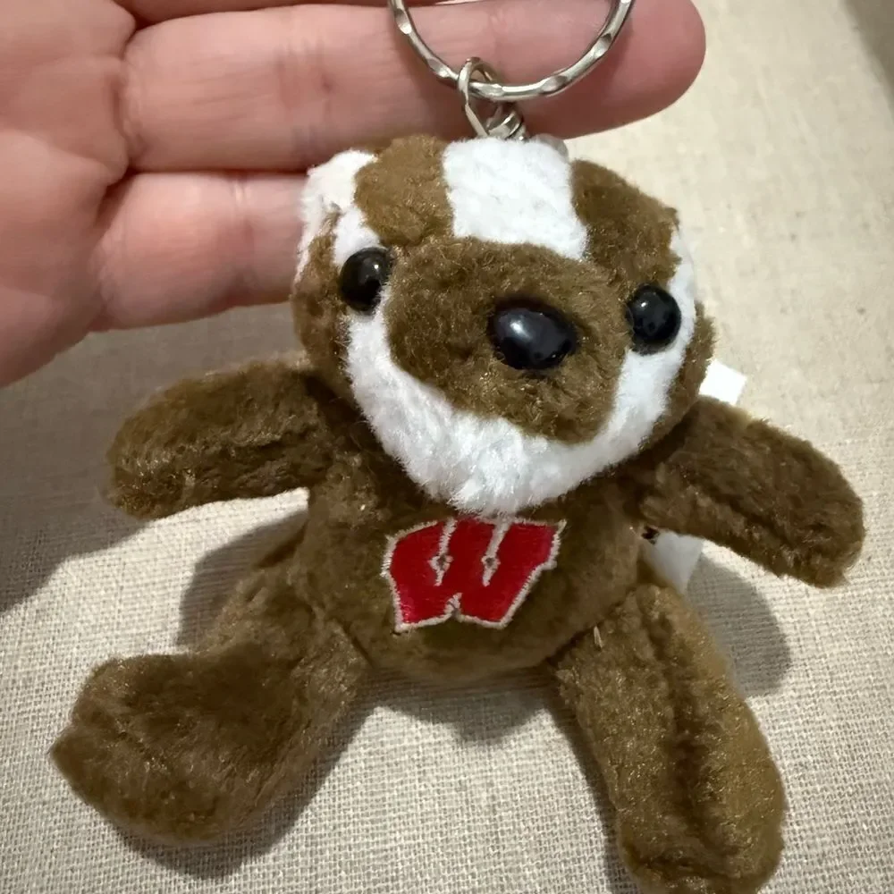 University of Wisconsin Bucky Badger + Keychain Mascot– Soft Mini Stuffed Toy 5”